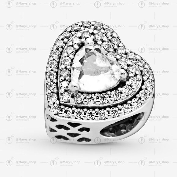 Pandora Sparkling Levelled Hearts Charm - Picture 4 of 4